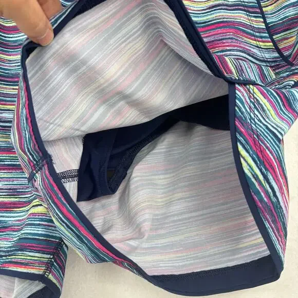 Lands End Swim Shorts Size 18W Blue Stripe Pockets Brief Lining Quick Dry - Picture 3 of 10